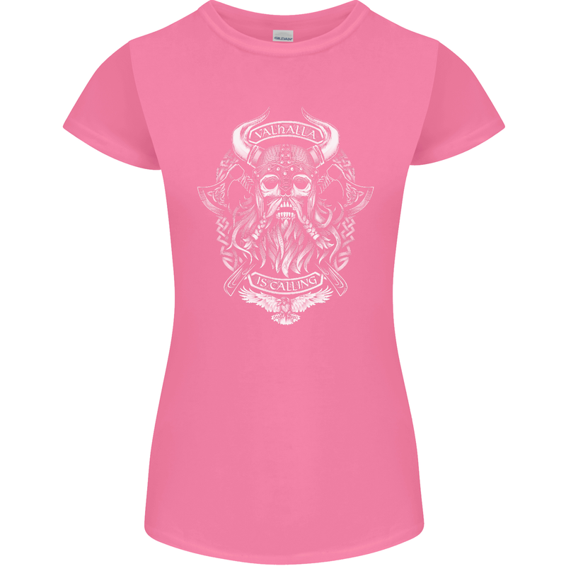 Valhalla is Calling Vikings Odin Thor Gym Womens Petite Cut T-Shirt Azalea
