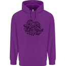 Valknut Symbol With Ravens Viking Childrens Kids Hoodie Purple