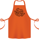 Valknut Symbol With Ravens Viking Cotton Apron 100% Organic Orange