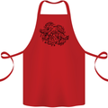 Valknut Symbol With Ravens Viking Cotton Apron 100% Organic Red