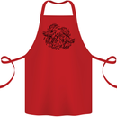 Valknut Symbol With Ravens Viking Cotton Apron 100% Organic Red