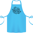 Valknut Symbol With Ravens Viking Cotton Apron 100% Organic Turquoise