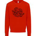 Valknut Symbol With Ravens Viking Kids Sweatshirt Jumper Bright Red