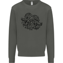 Valknut Symbol With Ravens Viking Kids Sweatshirt Jumper Storm Grey