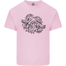 Valknut Symbol With Ravens Viking Kids T-Shirt Childrens Light Pink