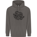 Valknut Symbol With Ravens Viking Mens 80% Cotton Hoodie Charcoal