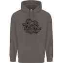 Valknut Symbol With Ravens Viking Mens 80% Cotton Hoodie Charcoal