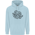 Valknut Symbol With Ravens Viking Mens 80% Cotton Hoodie Light Blue