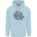 Valknut Symbol With Ravens Viking Mens 80% Cotton Hoodie Light Blue
