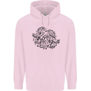 Valknut Symbol With Ravens Viking Mens 80% Cotton Hoodie Light Pink