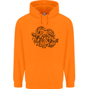 Valknut Symbol With Ravens Viking Mens 80% Cotton Hoodie Orange