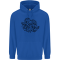 Valknut Symbol With Ravens Viking Mens 80% Cotton Hoodie Royal Blue