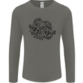 Valknut Symbol With Ravens Viking Mens Long Sleeve T-Shirt Charcoal