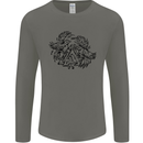 Valknut Symbol With Ravens Viking Mens Long Sleeve T-Shirt Charcoal