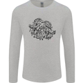 Valknut Symbol With Ravens Viking Mens Long Sleeve T-Shirt Sports Grey