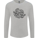 Valknut Symbol With Ravens Viking Mens Long Sleeve T-Shirt Sports Grey