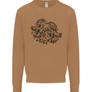 Valknut Symbol With Ravens Viking Mens Sweatshirt Jumper Caramel Latte