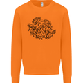 Valknut Symbol With Ravens Viking Mens Sweatshirt Jumper Orange