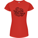 Valknut Symbol With Ravens Viking Womens Petite Cut T-Shirt Red