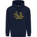 Valknut Symbol With Ravens Vikings Childrens Kids Hoodie Navy Blue