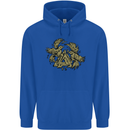 Valknut Symbol With Ravens Vikings Childrens Kids Hoodie Royal Blue