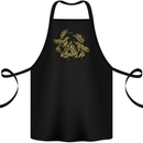 Valknut Symbol With Ravens Vikings Cotton Apron 100% Organic Black
