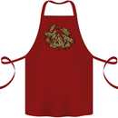 Valknut Symbol With Ravens Vikings Cotton Apron 100% Organic Maroon