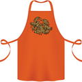 Valknut Symbol With Ravens Vikings Cotton Apron 100% Organic Orange