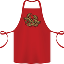 Valknut Symbol With Ravens Vikings Cotton Apron 100% Organic Red