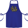 Valknut Symbol With Ravens Vikings Cotton Apron 100% Organic Royal Blue