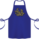 Valknut Symbol With Ravens Vikings Cotton Apron 100% Organic Royal Blue