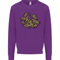 Valknut Symbol With Ravens Vikings Kids Sweatshirt Jumper Purple