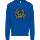 Valknut Symbol With Ravens Vikings Kids Sweatshirt Jumper Royal Blue