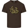 Valknut Symbol With Ravens Vikings Kids T-Shirt Childrens Chocolate