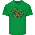 Valknut Symbol With Ravens Vikings Kids T-Shirt Childrens Irish Green
