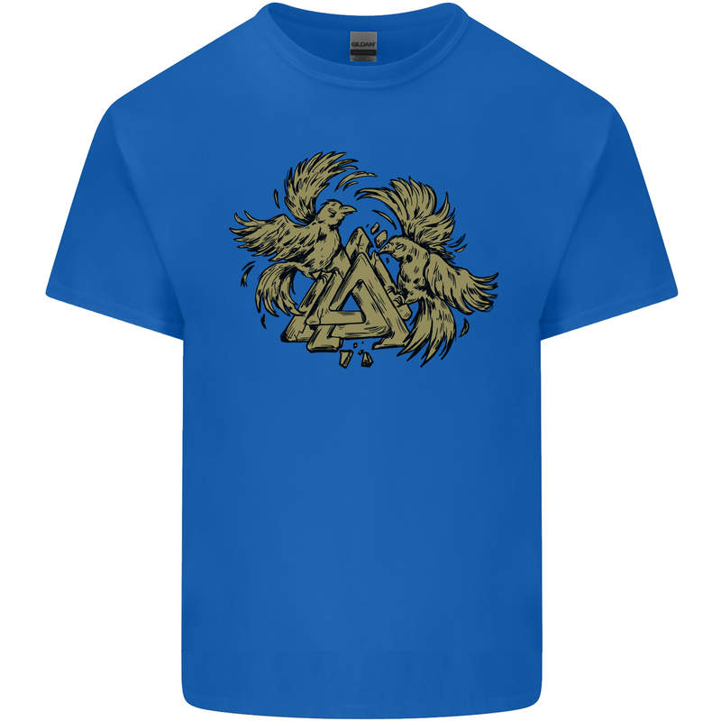 Valknut Symbol With Ravens Vikings Kids T-Shirt Childrens Royal Blue
