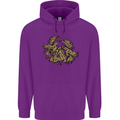Valknut Symbol With Ravens Vikings Mens 80% Cotton Hoodie Purple
