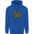 Valknut Symbol With Ravens Vikings Mens 80% Cotton Hoodie Royal Blue