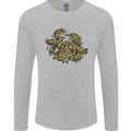 Valknut Symbol With Ravens Vikings Mens Long Sleeve T-Shirt Sports Grey