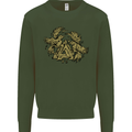 Valknut Symbol With Ravens Vikings Mens Sweatshirt Jumper Forest Green