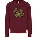 Valknut Symbol With Ravens Vikings Mens Sweatshirt Jumper Maroon