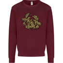 Valknut Symbol With Ravens Vikings Mens Sweatshirt Jumper Maroon