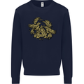 Valknut Symbol With Ravens Vikings Mens Sweatshirt Jumper Navy Blue