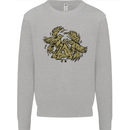 Valknut Symbol With Ravens Vikings Mens Sweatshirt Jumper Sports Grey