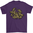 Valknut Symbol With Ravens Vikings Mens T-Shirt 100% Cotton Purple