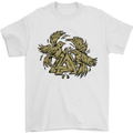 Valknut Symbol With Ravens Vikings Mens T-Shirt 100% Cotton White