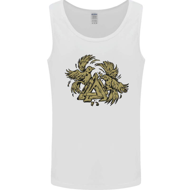 Valknut Symbol With Ravens Vikings Mens Vest Tank Top White
