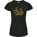 Valknut Symbol With Ravens Vikings Womens Petite Cut T-Shirt Black