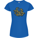 Valknut Symbol With Ravens Vikings Womens Petite Cut T-Shirt Royal Blue
