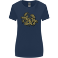 Valknut Symbol With Ravens Vikings Womens Wider Cut T-Shirt Navy Blue